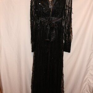 Miss Ord Chiffon Sequin Fringed Dress